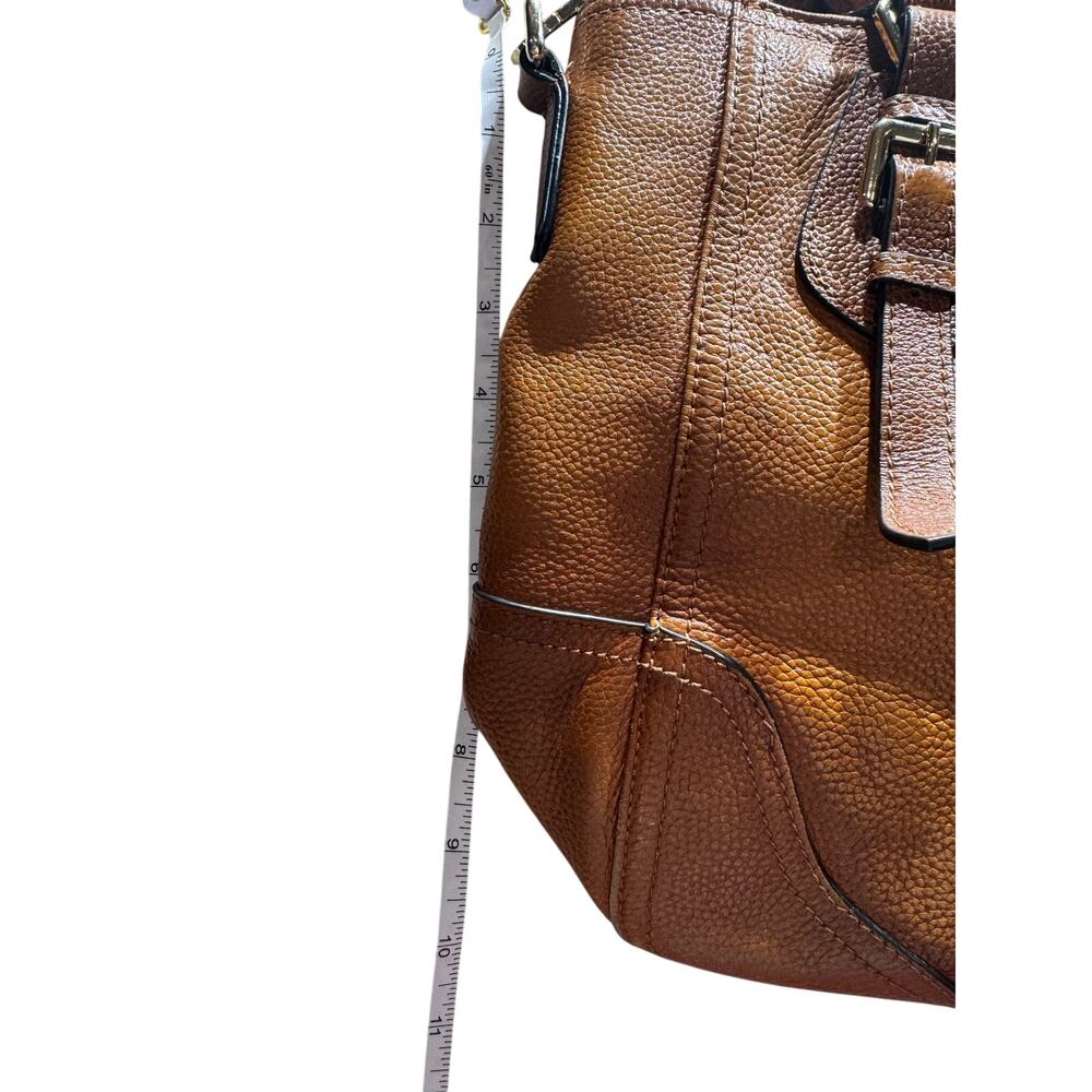 Vintage Y2K Kattee Leather Tote Bag Saddle Brown Shoulder Distressed Boho Luxury - Picture 14 of 16